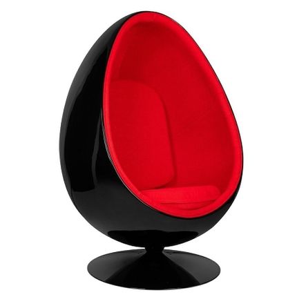 Fotel obrotowy OVALIA BLACK - czerwony