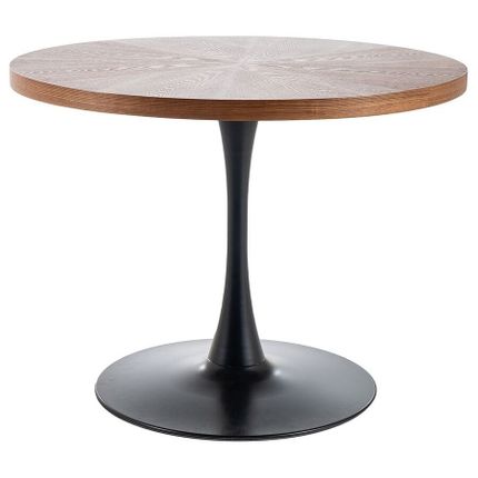 Stół okrągły AMADEO 100 cm - orzech/czarny mat