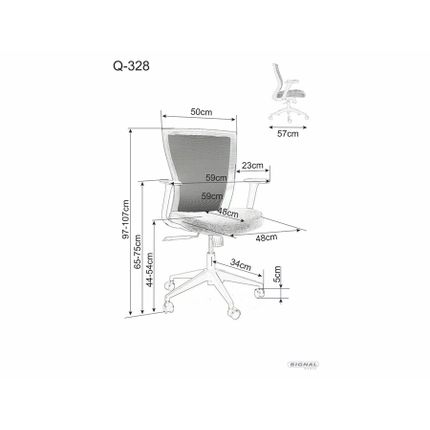 Fotel obrotowy Q-328 - szary/czarny