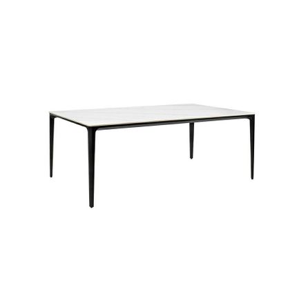 Stół SLIM 180x90 - biały marmur/czarny
