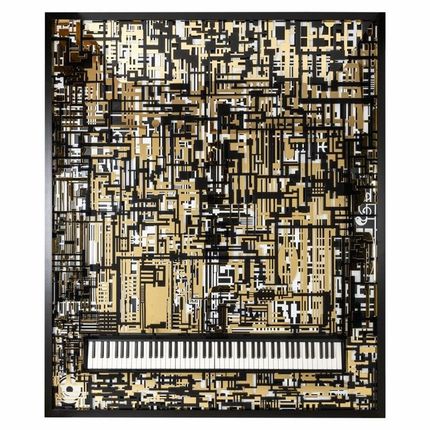 Dekoracja ścienna PIANO WIBI 158x188 z wbudowanym instrumentem