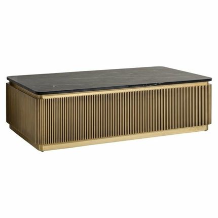 Stolik kawowy IRONVILLE 140x80 - czarny/mosiądz