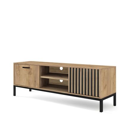 Szafka pod telewizor LAMINO RTV-1 - dąb craft/czarny
