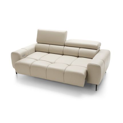 Sofa z wysuwanym siedziskim PLAZA 2E - skóra naturalna