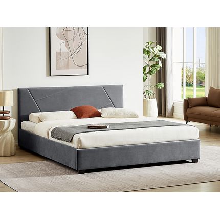 Łóżko z pojemnikiem COLUMBIA Velvet 160x200 - szary