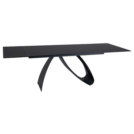 Stół rozkładany DIUNA SZKŁO 160/240x90 - czarny/czarny mat