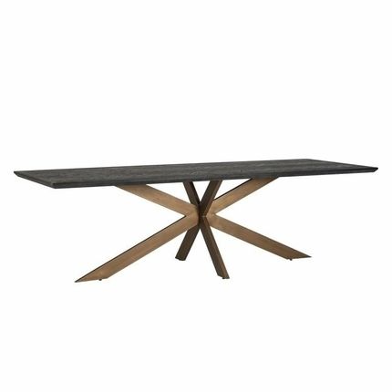 Stół jadalniany BLACKBONE BRASS 260x100 - czarny/mosiądz