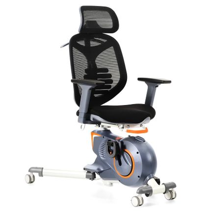 Krzesło z rowerkiem stacjonarnym FITNESS CHAIR - czarny/szary