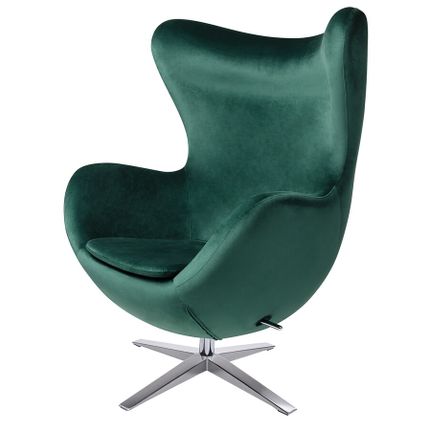 Fotel EGG SZEROKI VELVET - ciemny zielony
