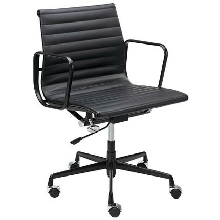 Fotel biurowy skórzany BODY PRESTIGE PLUS - czarny