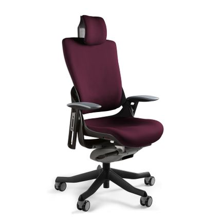 Fotel obrotowy WAU 2 tkanina - czarny/burgundowy BL403