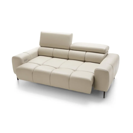 Sofa z wysuwanym siedziskim PLAZA 3E - skóra naturalna