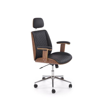 Fotel gabinetowy TIMBER - orzech/czarny