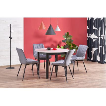 Stół okrągły rozkładany RINGO 102/142x102 - kaszmir/czarny