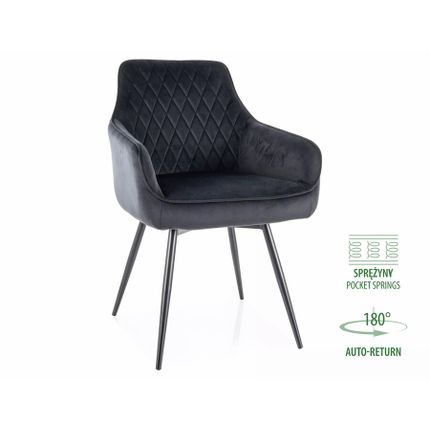 Krzesło obrotowe MARLO Velvet - czarny Bluvel 19