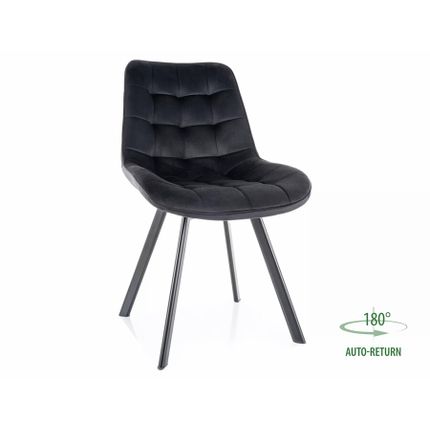 Krzesło pikowane MONTI Velvet - czarny Bluvel 19