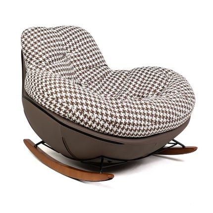 Fotel bujany FATTY - brązowa pepitka