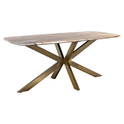 Stół jadalniany BOTTEGA 220x100 - beżowy/mosiężny