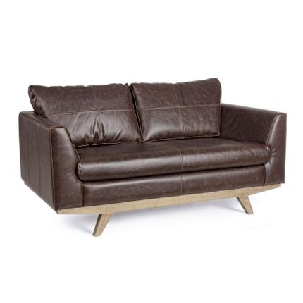 Sofa dwuosobowa JOHN - brązowy