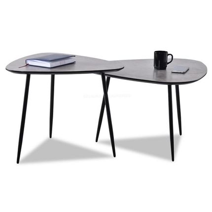 Zestaw 2 stolików kawowych ROSIN XL+S - surowy beton