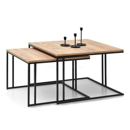 Zestaw stolików DARK S+XL - sonoma/czarny