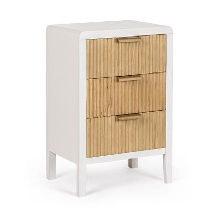 Szafka nocna CHARLEY 3DR - naturalny/biały