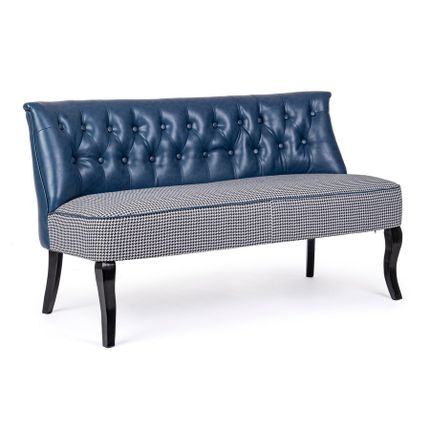 Sofa 2-osobowa BATILDA BLUE - granatowy/pepitka