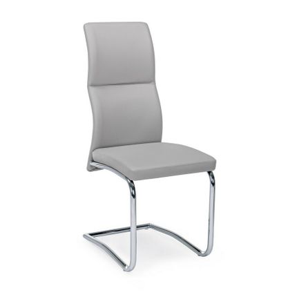 Krzesło z ekoskóry THELMA Light Grey - szary