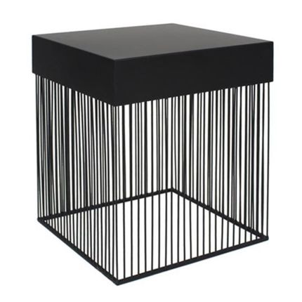 Metalowy stolik kawowy YASLINE 40x40 - czarny