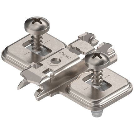 Prowadnik krzyżakowy do zawiasu CLIP - nikiel / dyst. 0 mm / wys. 8.5 mm / regul. wysokości / Expando