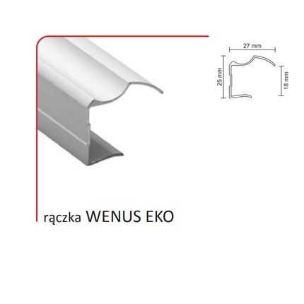 Rączka WENUS EKO do drzwi przesuwnych - srebrny / dł. 270 cm