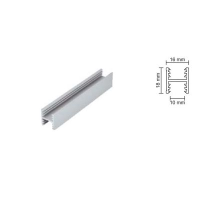 Łącznik H-17/10 do płyty gr. 10 mm - srebrny / dł. 300 cm