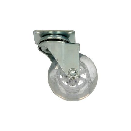 Kółko meblowe KDS-01 z płytką - przezroczysty / fi 50 mm