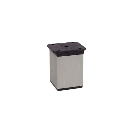 Nóżka kwadratowa z regulacją 4 cm / wys. 6 cm - inox