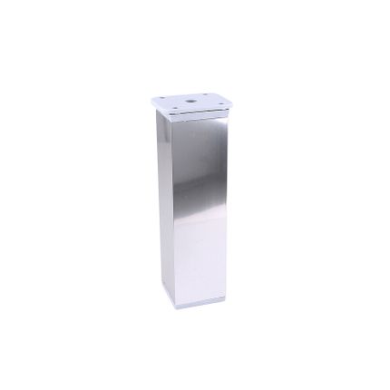 Nóżka kwadratowa z regulacją 4 cm / wys. 15 cm - chrom