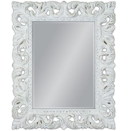 Lustro PU058 80x100 - przecierany biały