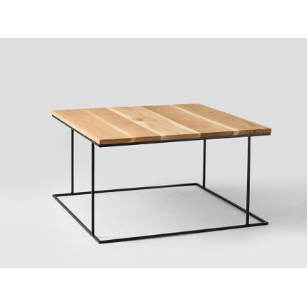 Stolik WALT SOLID WOOD 80 - naturalny/czarny