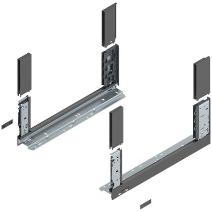 Boki bez wypełnienia LEGRABOX / wys. C=177 mm / dł. 45 cm / antracyt