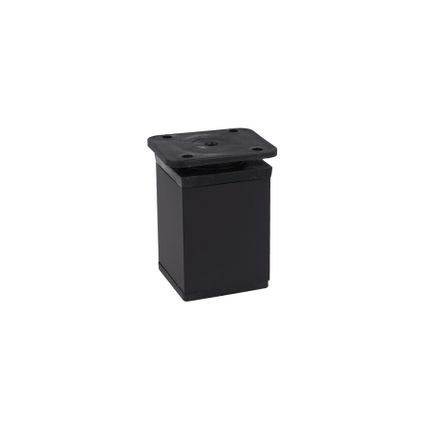 Nóżka kwadratowa z regulacją 4 cm / wys. 6 cm - czarny