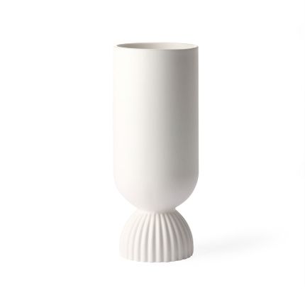 Ceramiczny wazon RIBBED - biały mat