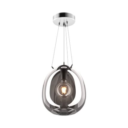 Lampa wisząca MOON P19066B-D30 - dymiony/chrom