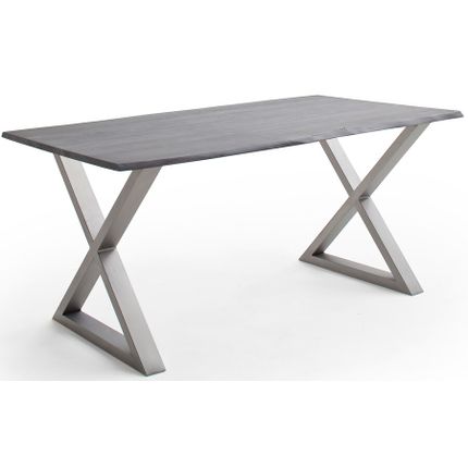 Stół drewniany CALABRIA z blatem 2.5 cm - szary piaskowany