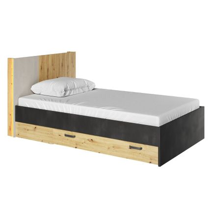 Łóżko 120x200 ze stelażem i oświetleniem QUBIC QB-11