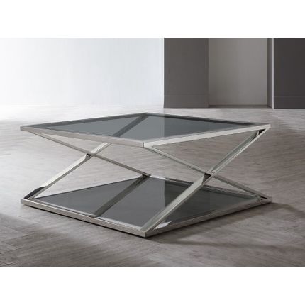 Stolik kawowy CJ1085 100x43cm - srebrny