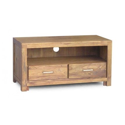 Szafka RTV drewniana MODENA 2 szuflady - palisander teak