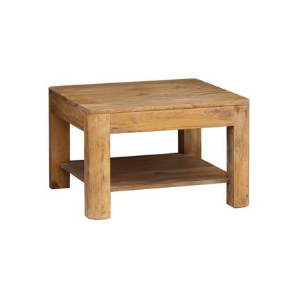 Stolik kawowy drewniany z półką BARI mały - palisander teak