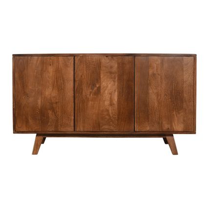 Komoda drewniana 3-drzwiowa STOCKHOLM - mango orzech włoski