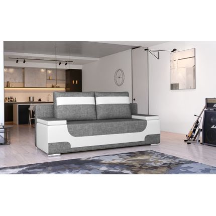 Sofa rozkładana AREA - tkanina Sawana 05/ ekoskóra Soft 17