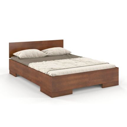 Łóżko drewniane bukowe ze skrzynią na pościel SPECTRUM Maxi&Long ST 180x220 - orzech