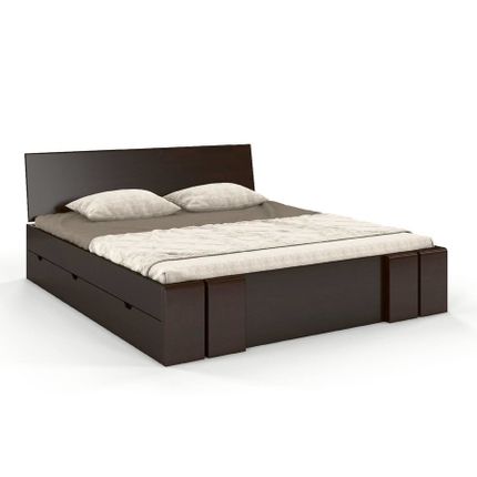 Łóżko drewniane sosnowe z szufladami VESTRE Maxi&DR 180x200 - palisander